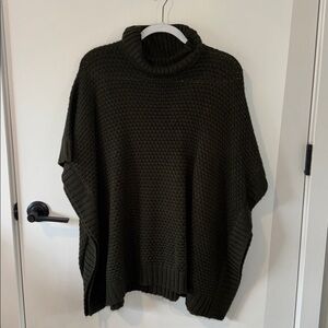 Forever 21 Olive Cowl Neck Poncho Sweater